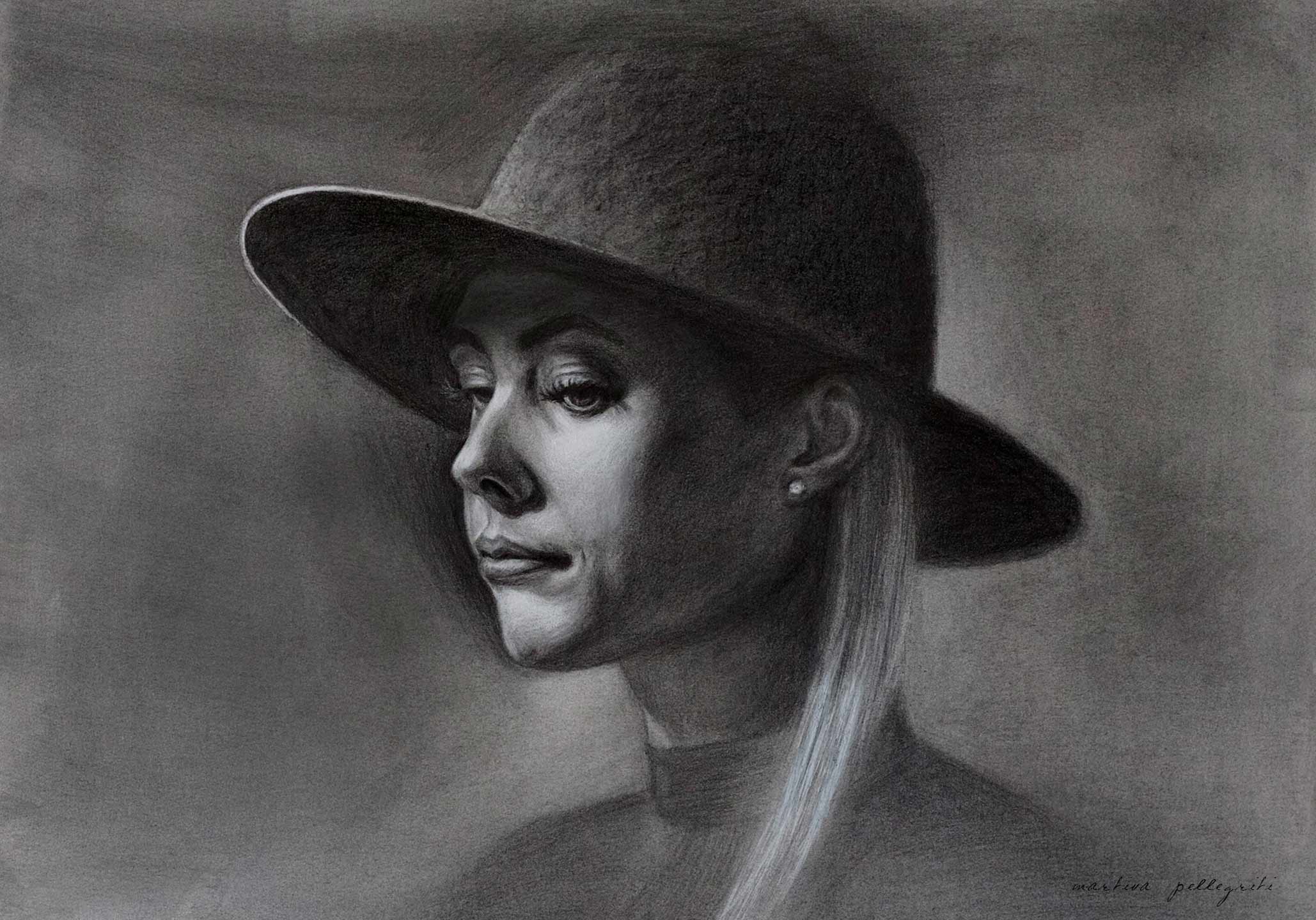 Portrait-Ariana-Bleistiftzeichnung